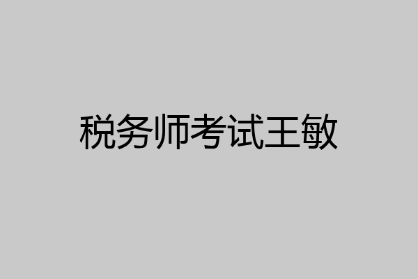 税务师考试王敏