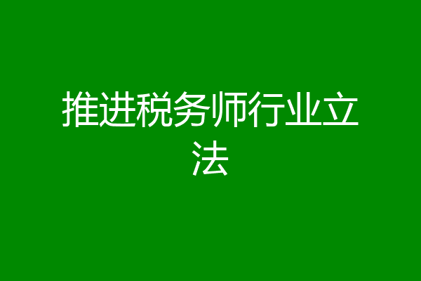 推进税务师行业立法