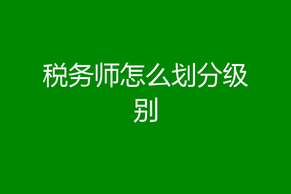 税务师怎么划分级别