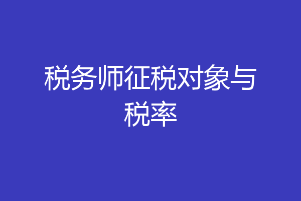 税务师征税对象与税率