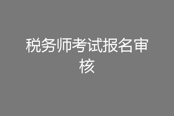 税务师考试报名审核