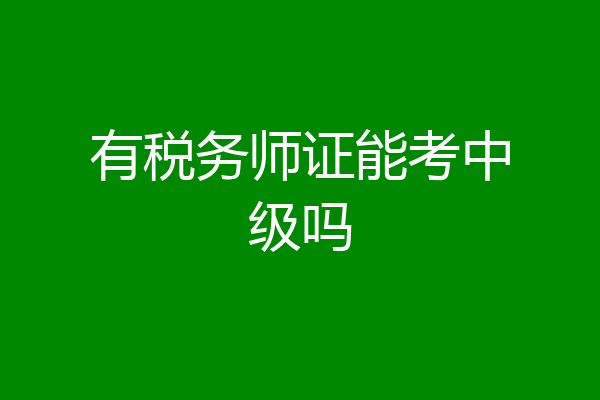 有税务师证能考中级吗