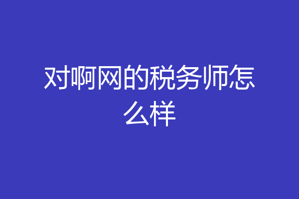 对啊网的税务师怎么样