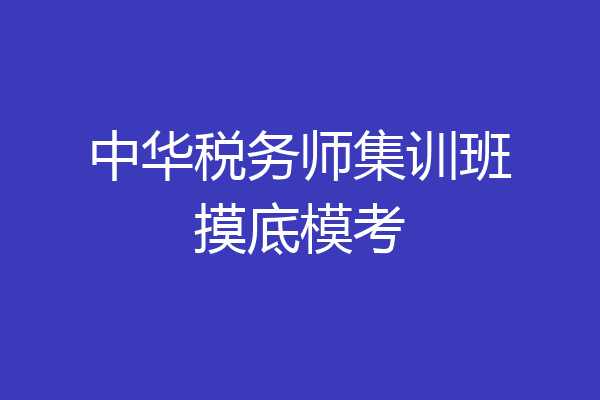 中华税务师集训班摸底模考