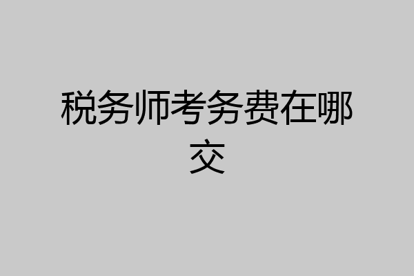 税务师考务费在哪交