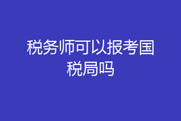 税务师可以报考国税局吗