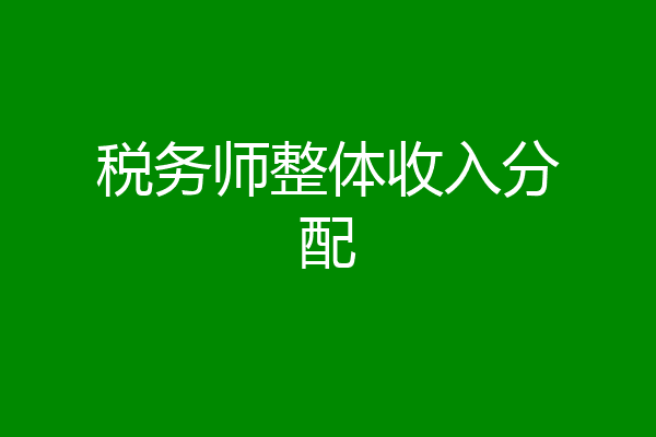 税务师整体收入分配