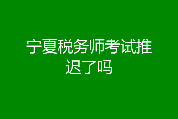 宁夏税务师考试推迟了吗