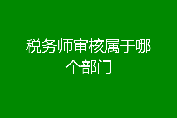 税务师审核属于哪个部门