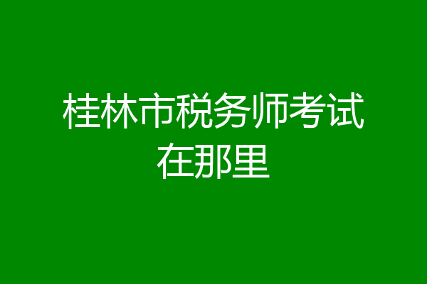 桂林市税务师考试在那里