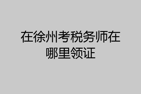 在徐州考税务师在哪里领证