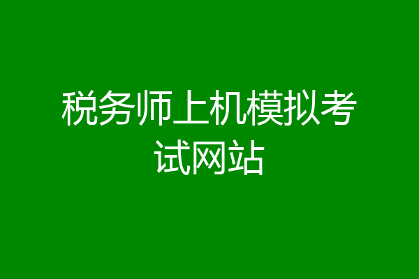 税务师上机模拟考试网站
