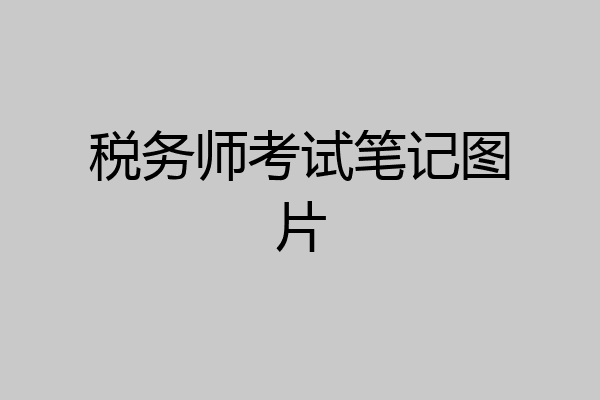 税务师考试笔记图片