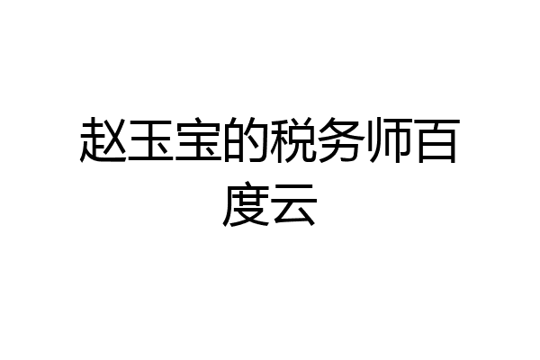 赵玉宝的税务师百度云