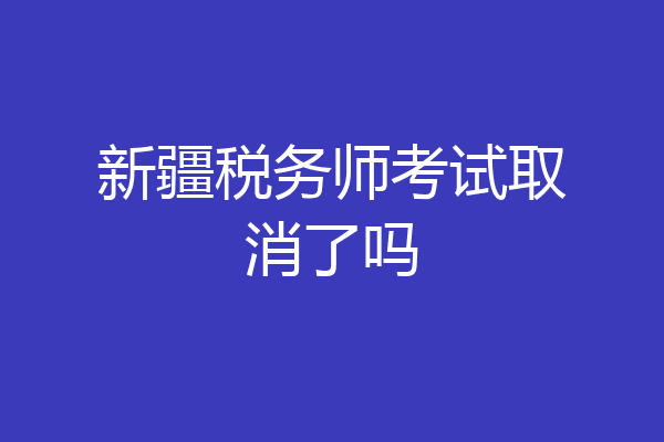 新疆税务师考试取消了吗