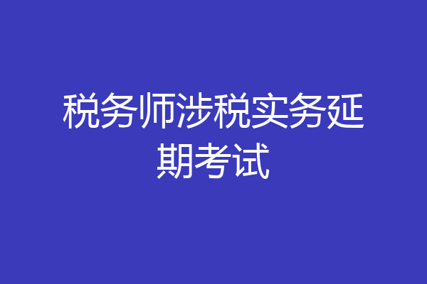 税务师涉税实务延期考试