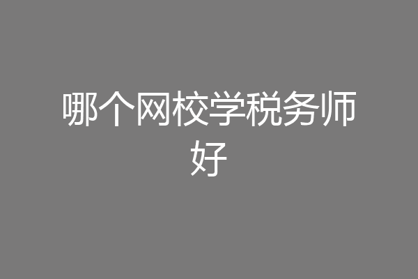 哪个网校学税务师好
