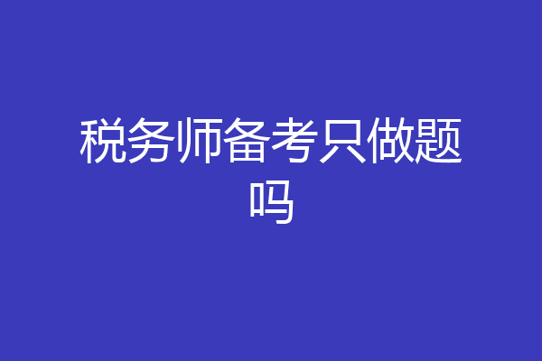 税务师备考只做题吗