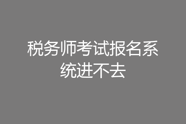 税务师考试报名系统进不去