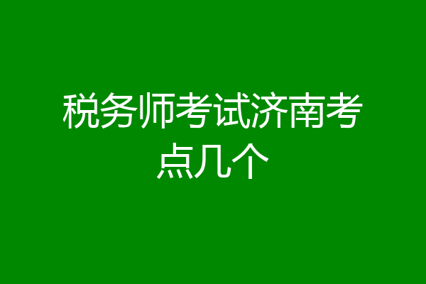 税务师考试济南考点几个
