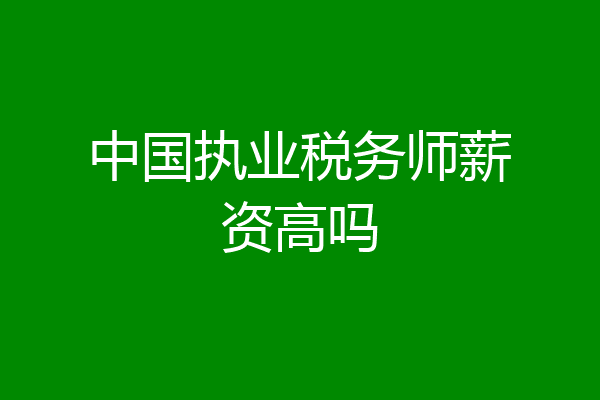 中国执业税务师薪资高吗