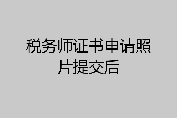 税务师证书申请照片提交后