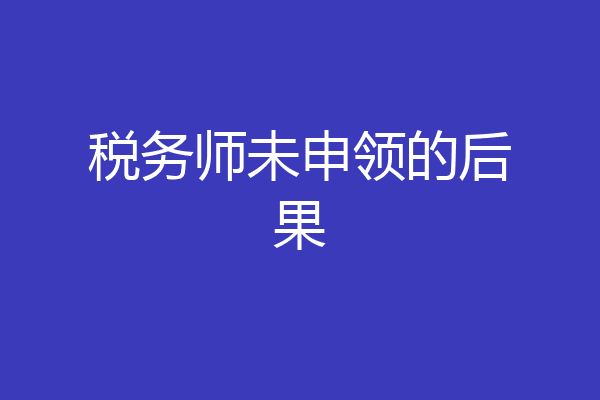 税务师未申领的后果