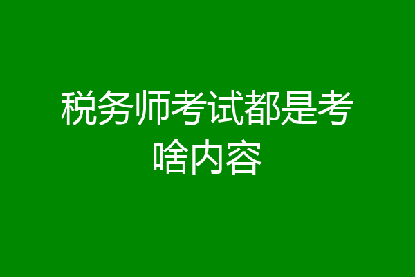 税务师考试都是考啥内容