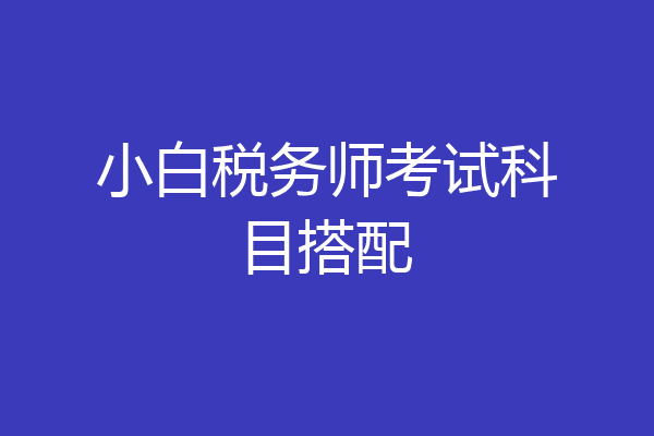 小白税务师考试科目搭配
