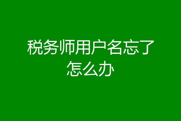 税务师用户名忘了怎么办