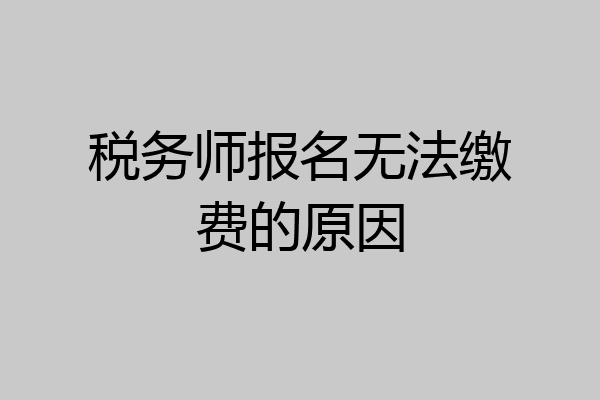 税务师报名无法缴费的原因