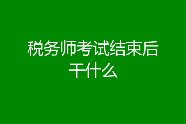 税务师考试结束后干什么