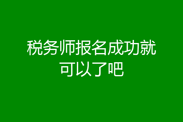 税务师报名成功就可以了吧