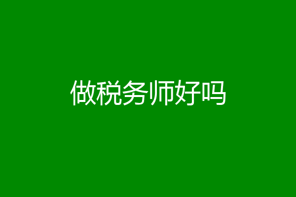 做税务师好吗