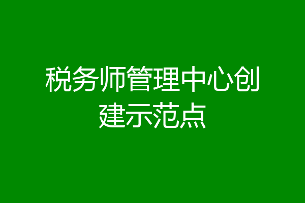 税务师管理中心创建示范点