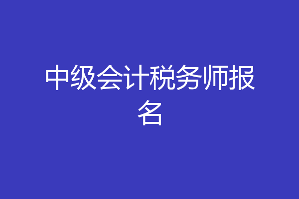 中级会计税务师报名