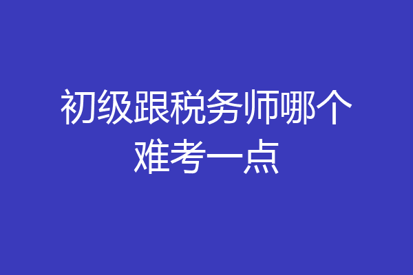 初级跟税务师哪个难考一点