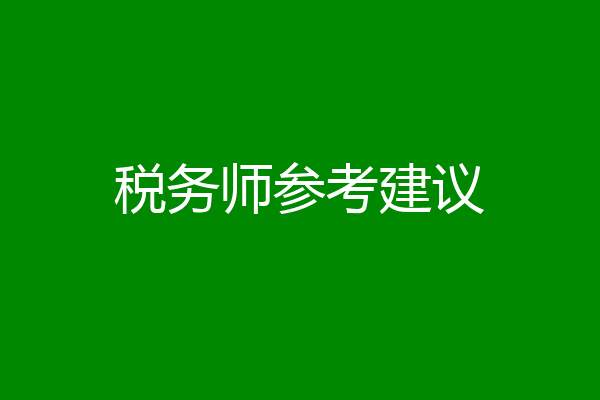 税务师参考建议
