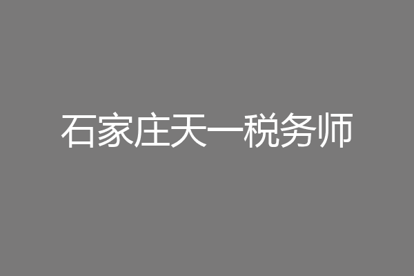 石家庄天一税务师