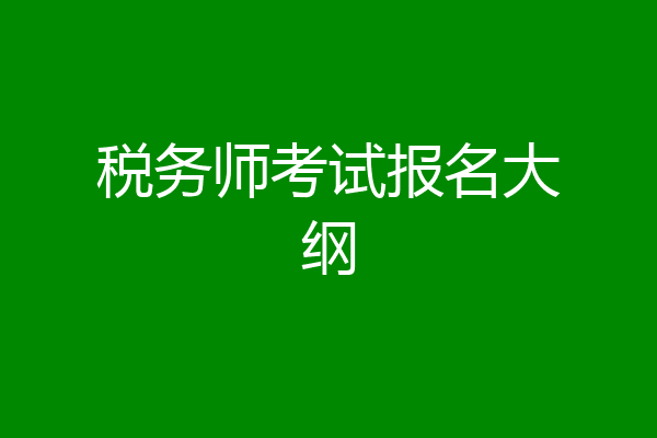 税务师考试报名大纲