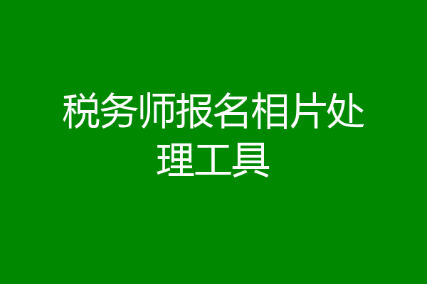 税务师报名相片处理工具