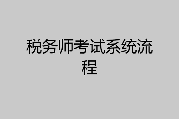 税务师考试系统流程