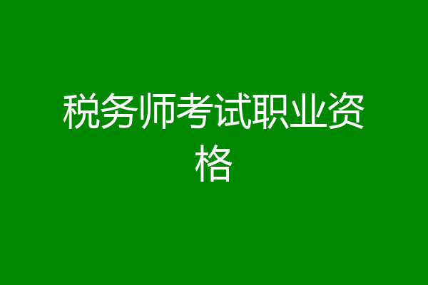 税务师考试职业资格