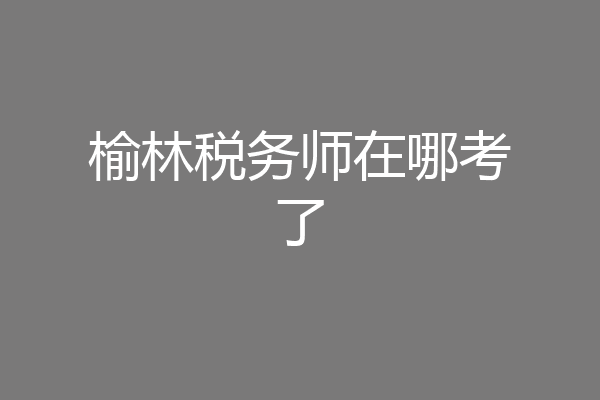 榆林税务师在哪考了