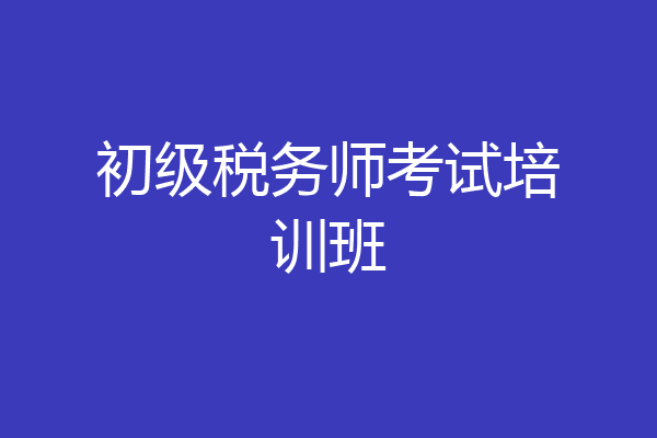 初级税务师考试培训班