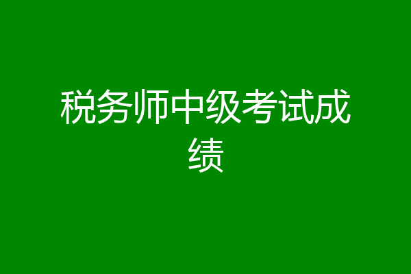 税务师中级考试成绩