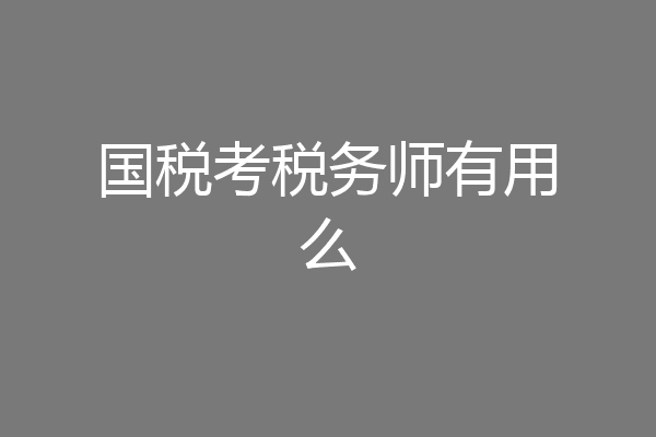 国税考税务师有用么
