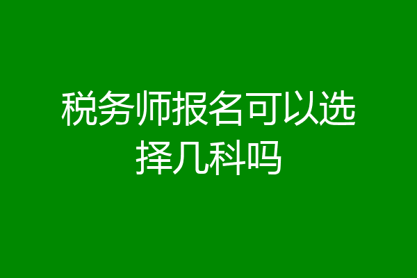 税务师报名可以选择几科吗