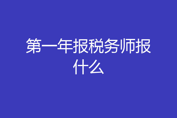 第一年报税务师报什么