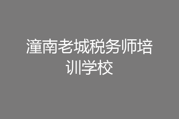 潼南老城税务师培训学校